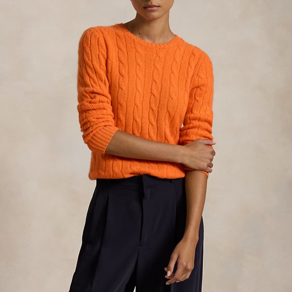 Ralph Lauren 100% Cashmere Cable Knit Sweater